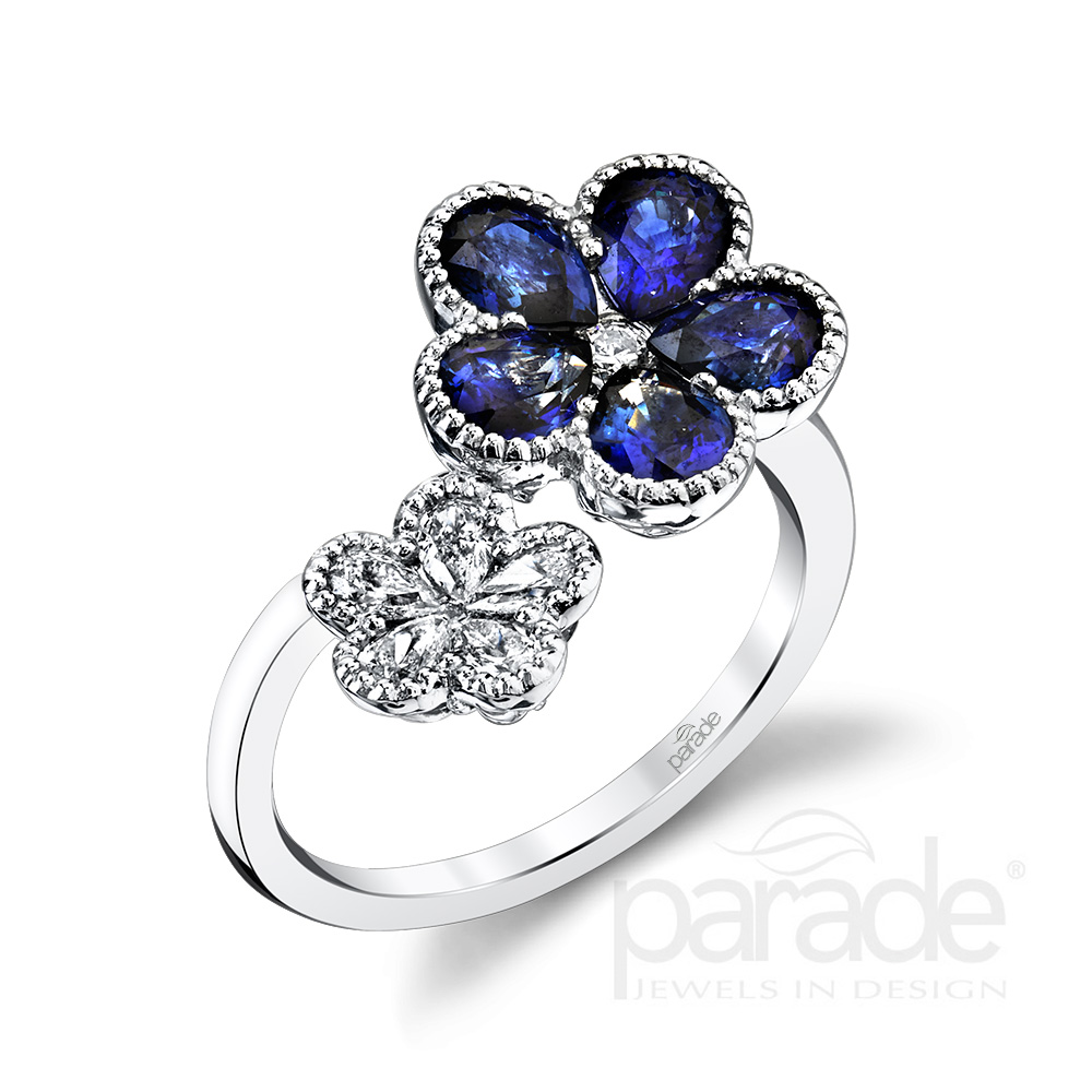 Diamond and sapphire floral band.