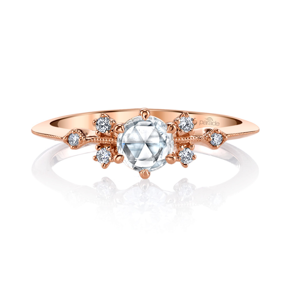 Designer diamond rose gold engagement ring by Parade Design.