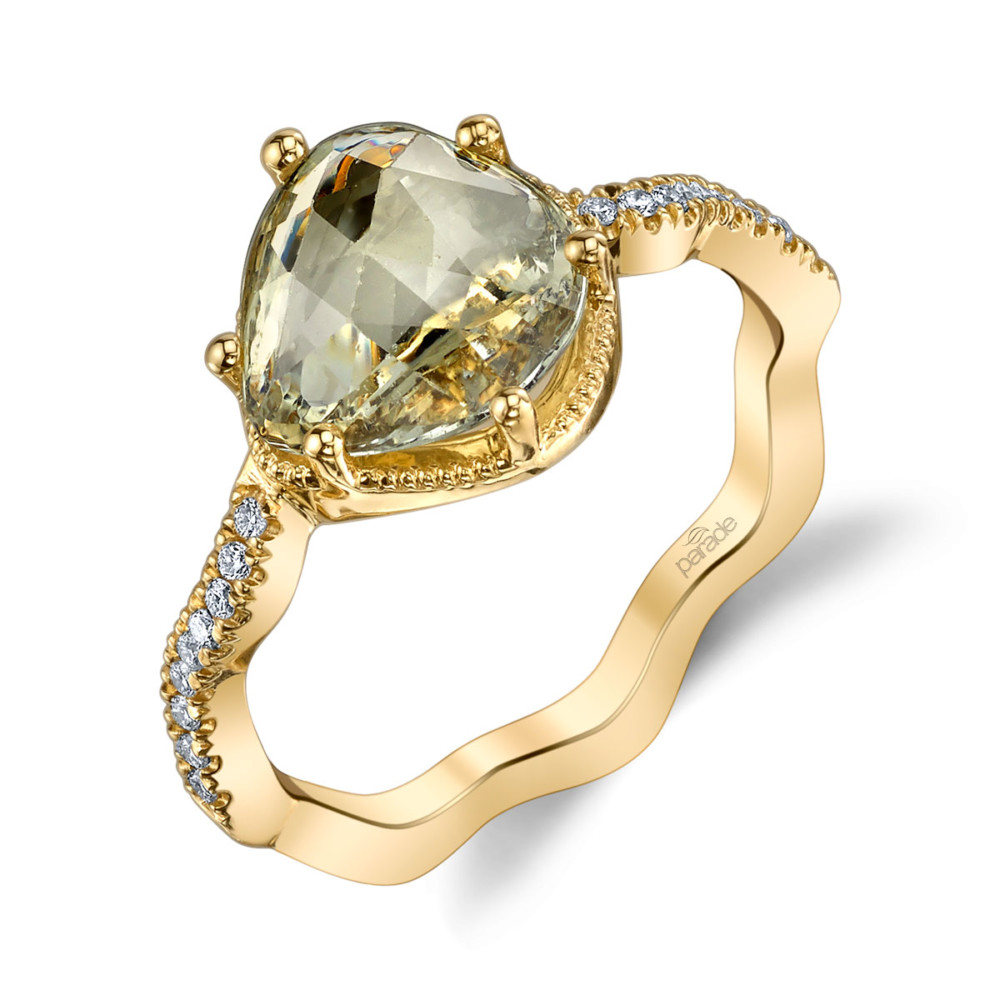 Designer diamond and yellow sapphire fashion ring by Parade Design.