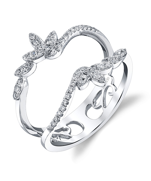 Designer, nature inspired diamond fashion ring by Parade design.