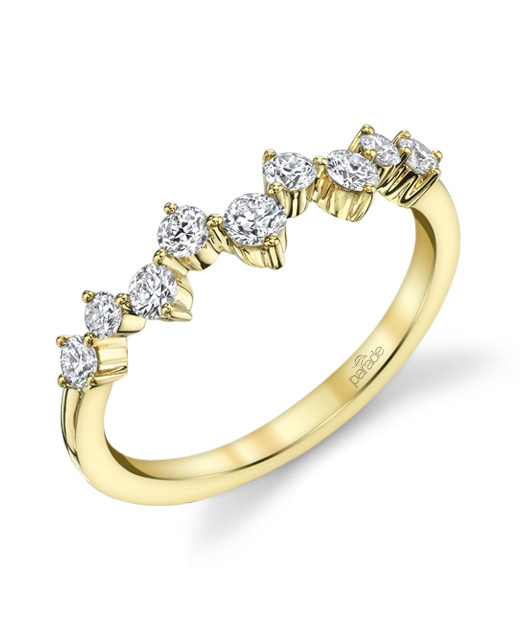 Designer diamond stackable chevron ring from the Lumiere Bridal collection by parade design.
