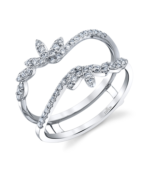Designer diamond ring guard matching band by Parade Design.