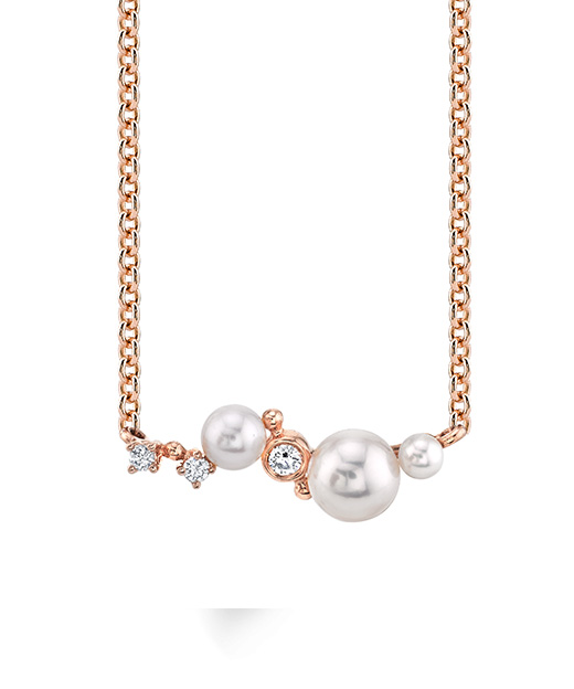 Designer diamond and pearl necklace by Parade Design.