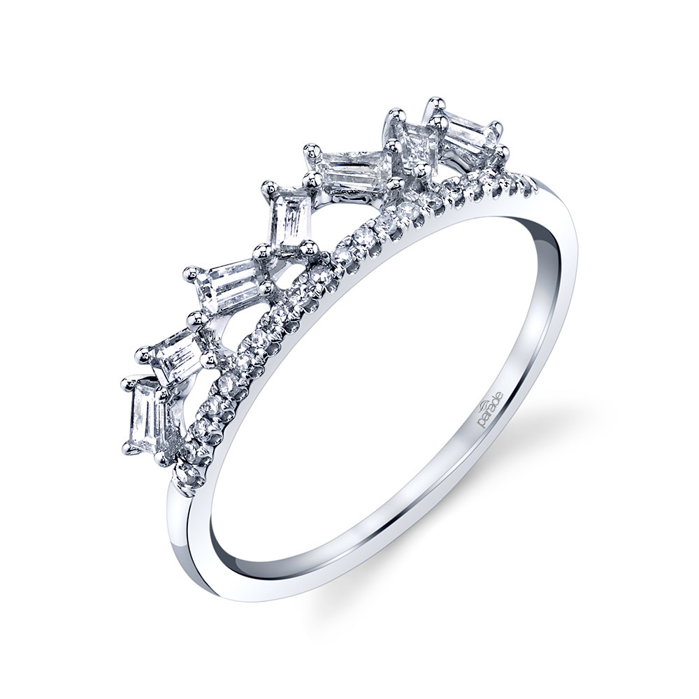 Contemporary designer baguette diamond fashion ring by Parade Design.